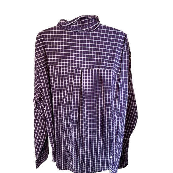 Chaps Long Sleeve Button Up XL Purple/White/Navy‎ Pocket - Picture 3 of 7